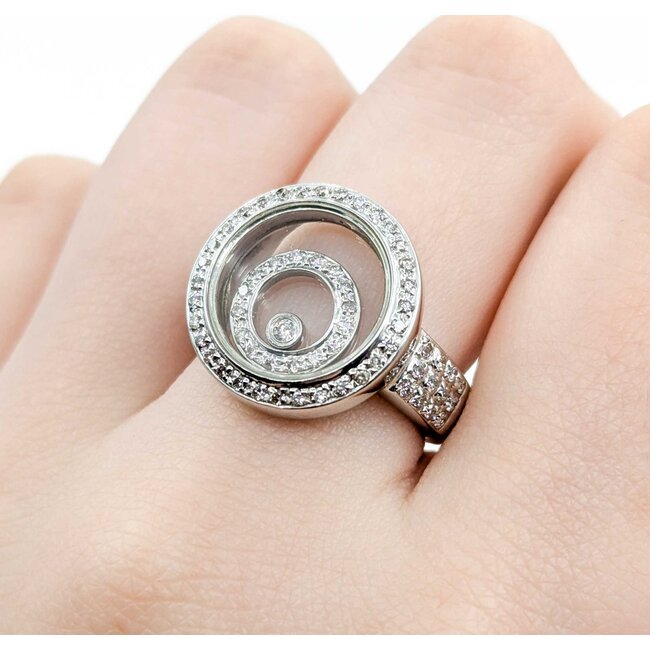 Ring Floating .62ctw Round Diamonds 18kw 17.5mm sz6.5 8.2g 125030049