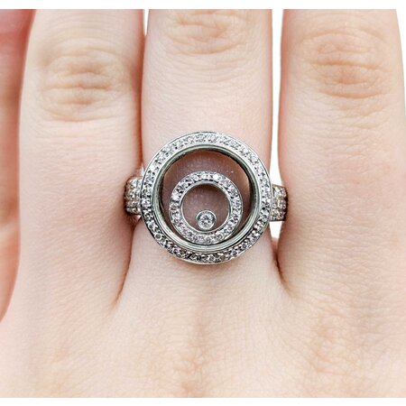 Ring Floating .62ctw Round Diamonds 18kw 17.5mm sz6.5 8.2g 125030049
