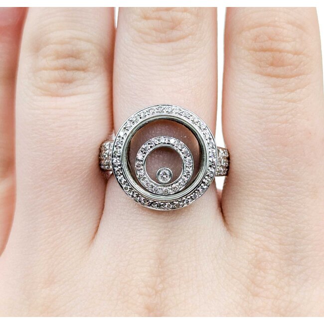 Ring Floating .62ctw Round Diamonds 18kw 17.5mm sz6.5 8.2g 125030049