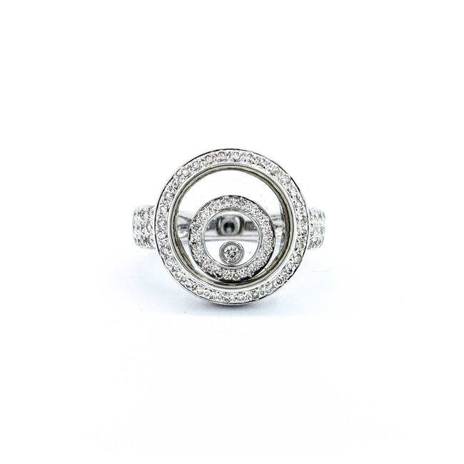 Ring Floating .62ctw Round Diamonds 18kw 17.5mm sz6.5 8.2g 125030049