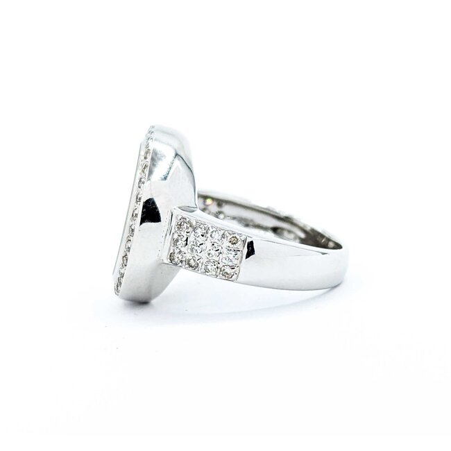 Ring Floating .62ctw Round Diamonds 18kw 17.5mm sz6.5 8.2g 125030049