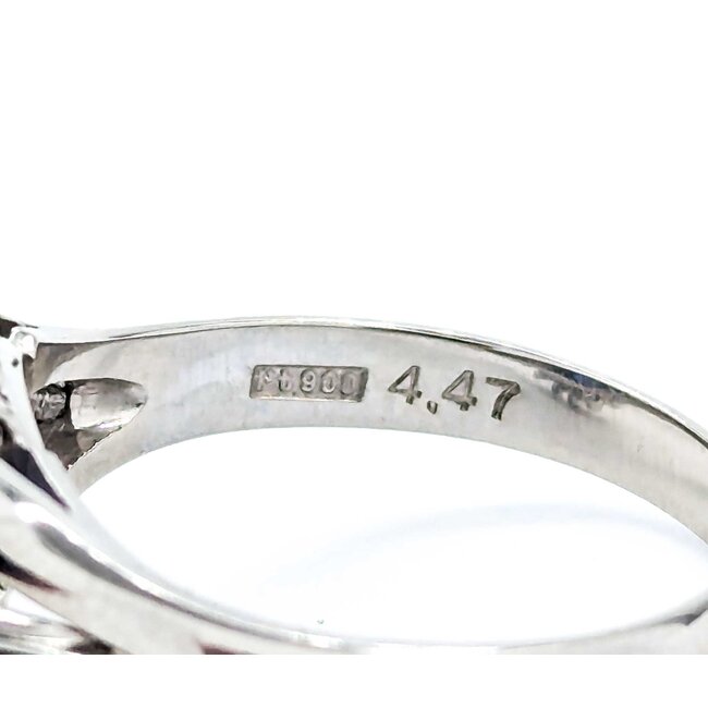 Ring Cocktail 0.48ctw Round & Baguette Diamonds 4.47ct Star Sapphire 900pt 15x14.5mm sz7.25 7.75g 125030063