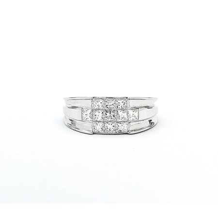 Ring Invisible Set 1.00ctw Princess Diamonds 18kw 7.4mm sz7 5g 125030068