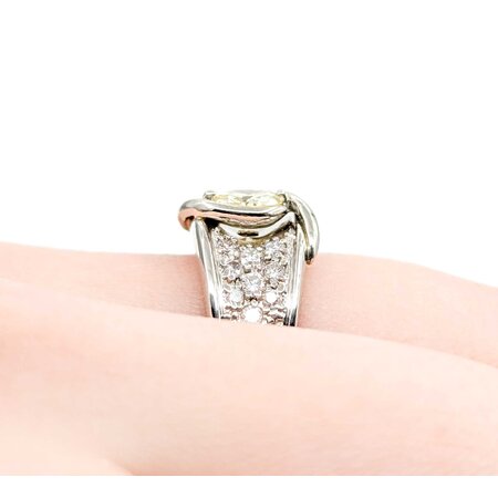 Ring Pave Band 0.56ct Round Diamond .44ctw White Diamonds 900pt 11mm sz5.5 9.05g 125030061