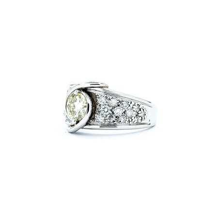 Ring Pave Band 0.56ct Round Diamond .44ctw White Diamonds 900pt 11mm sz5.5 9.05g 125030061