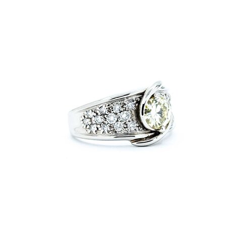 Ring Pave Band 0.56ct Round Diamond .44ctw White Diamonds 900pt 11mm sz5.5 9.05g 125030061