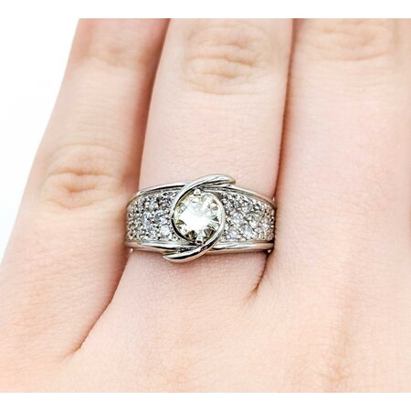 Ring Pave Band 0.56ct Round Diamond .44ctw White Diamonds 900pt 11mm sz5.5 9.05g 125030061