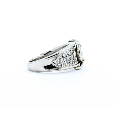 Ring Pave Band 0.56ct Round Diamond .44ctw White Diamonds 900pt 11mm sz5.5 9.05g 125030061