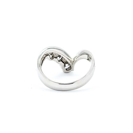 Ring V-Shape 1.10ctw Round Diamonds 900pt sz6.5 7.43g 125030095