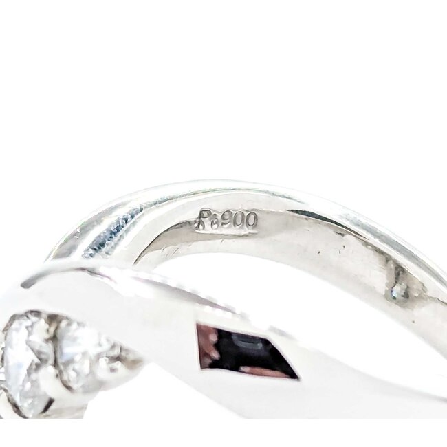 Ring V-Shape 1.10ctw Round Diamonds 900pt sz6.5 7.43g 125030095