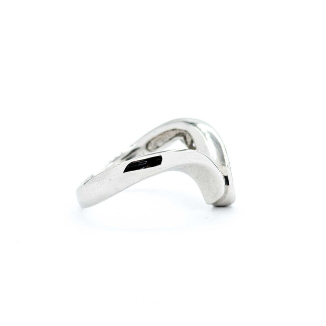 Ring V-Shape 1.10ctw Round Diamonds 900pt sz6.5 7.43g 125030095