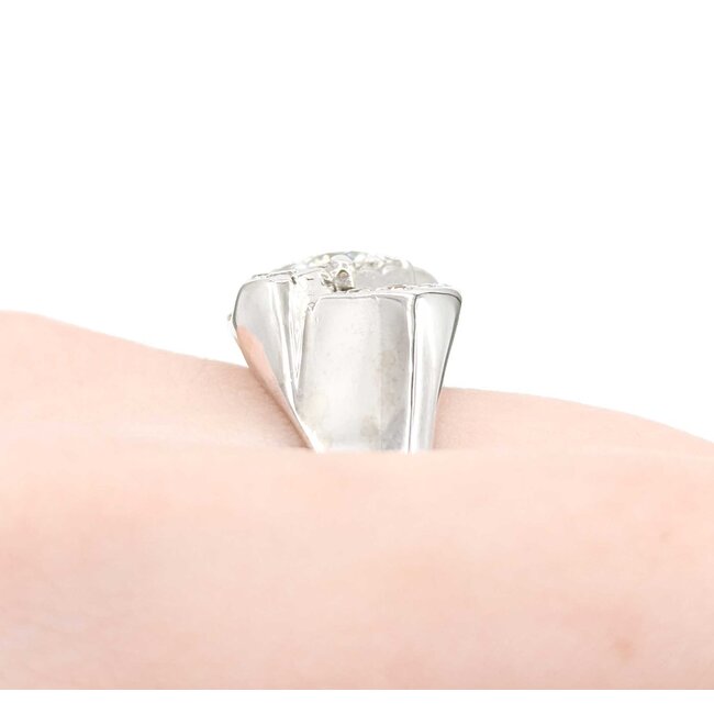 Ring .63ct Old Euro Diamond .38ctw Near Colorless Diamonds 14kw Sz9 9.65g 225040017