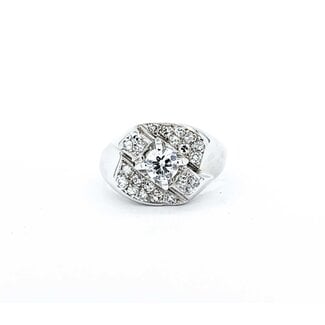 Ring .63ct Old Euro Diamond .38ctw Near Colorless Diamonds 14kw Sz9 9.65g 225040017