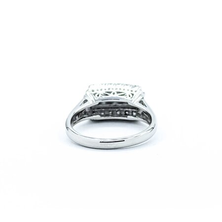 Ring 3-Row, Milgrain 0.50ctw Round Diamonds 900pt 8mm sz6 6.99g 125030062