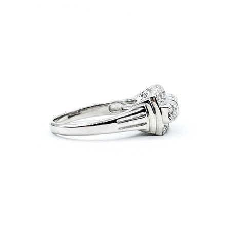 Ring 3-Row, Milgrain 0.50ctw Round Diamonds 900pt 8mm sz6 6.99g 125030062