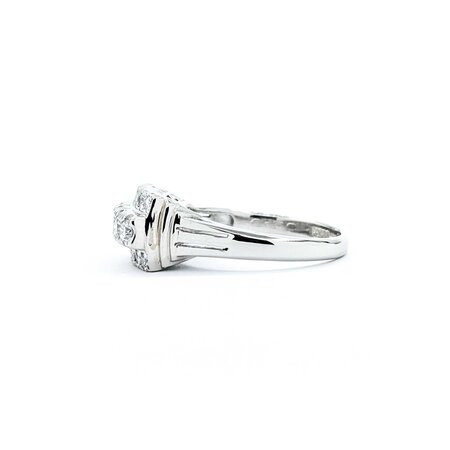 Ring 3-Row, Milgrain 0.50ctw Round Diamonds 900pt 8mm sz6 6.99g 125030062