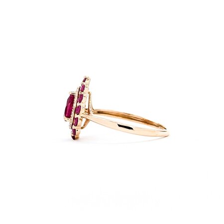 Ring Halo Effy .04ctw Round Diamonds 1.00ctw Rubies 14kr Sz6 2.06g 225040029