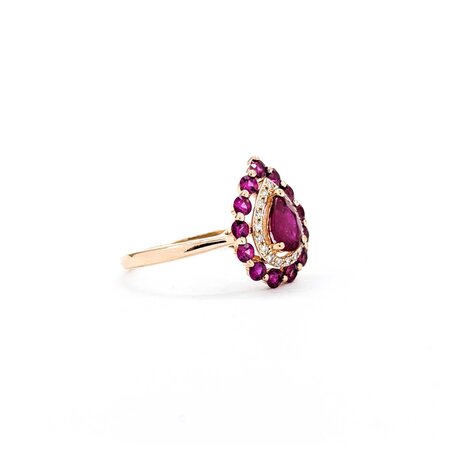 Ring Halo Effy .04ctw Round Diamonds 1.00ctw Rubies 14kr Sz6 2.06g 225040029