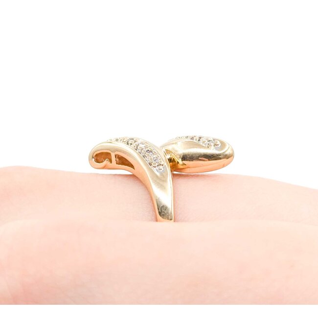 Ring Bypass .03ctw Round Diamonds 14ky Sz7.75 3.85g 225040033