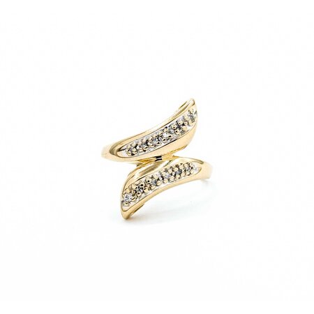 Ring Bypass .03ctw Round Diamonds 14ky Sz7.75 3.85g 225040033