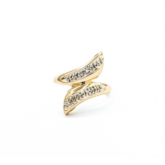 Ring Bypass .03ctw Round Diamonds 14ky Sz7.75 3.85g 225040033