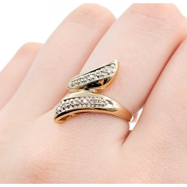 Ring Bypass .03ctw Round Diamonds 14ky Sz7.75 3.85g 225040033