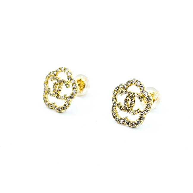 Earrings CC Inspired Round Diamonds 18ky 11x11 1.76g 125030099