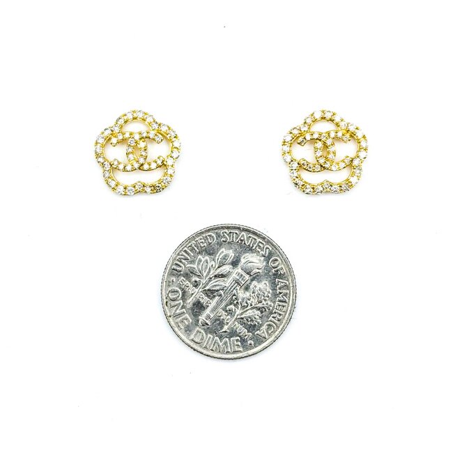 Earrings CC Inspired Round Diamonds 18ky 11x11 1.76g 125030099