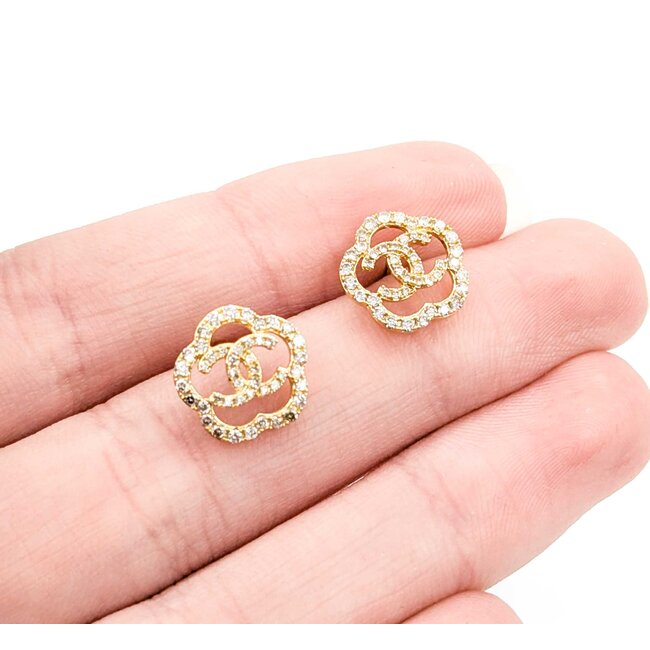 Earrings CC Inspired Round Diamonds 18ky 11x11 1.76g 125030099