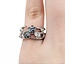 Ring 3-Row .46ctw Round Diamonds .33ctw Alexandrite 900pt 10.5mm sz7 9.68g 125030086