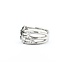 Ring 3-Row .46ctw Round Diamonds .33ctw Alexandrite 900pt 10.5mm sz7 9.68g 125030086