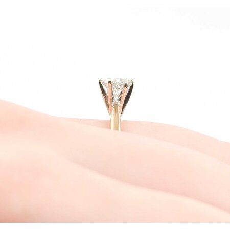 Ring Solitaire .97ct Round Diamond 14ky 2.3mm sz5.75 2.35g 125040008