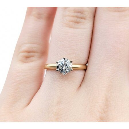 Ring Solitaire .97ct Round Diamond 14ky 2.3mm sz5.75 2.35g 125040008