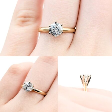 Ring Solitaire .97ct Round Diamond 14ky 2.3mm sz5.75 2.35g 125040008