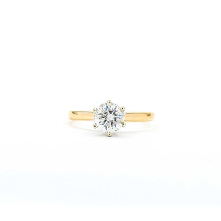 Ring Solitaire .97ct Round Diamond 14ky 2.3mm sz5.75 2.35g 125040008