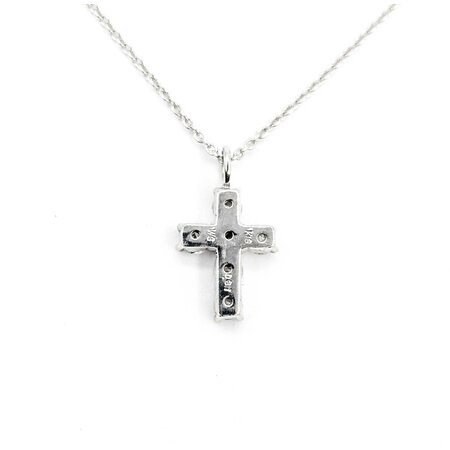 Necklace Cross 0.31ctw Round Diamonds 18kw 13.5x8mm 14.5-16" 2.2g 125030087