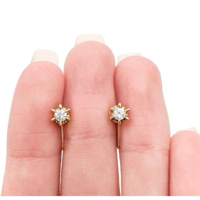 Earrings 6 Prong Screwback .25ctw Round Diamonds 18ky 1.59g 125030112