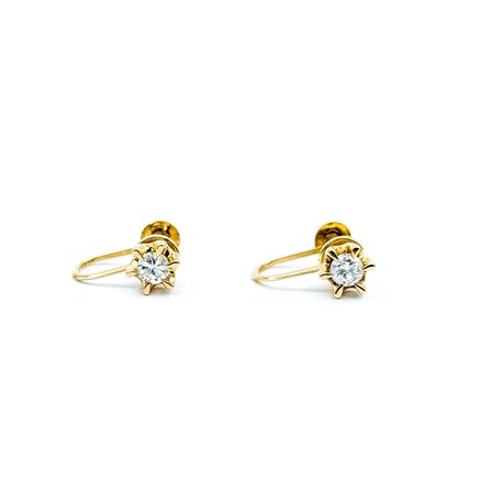 Earrings 6 Prong Screwback .25ctw Round Diamonds 18ky 1.59g 125030112