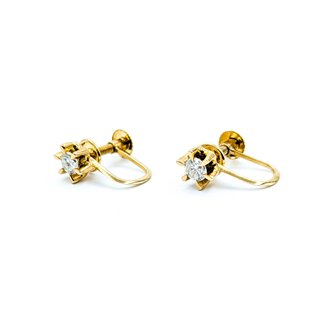 Earrings 6 Prong Screwback .25ctw Round Diamonds 18ky 1.59g 125030112