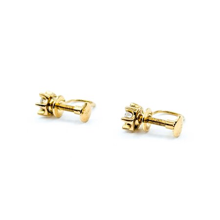 Earrings 6 Prong Screwback .25ctw Round Diamonds 18ky 1.59g 125030112