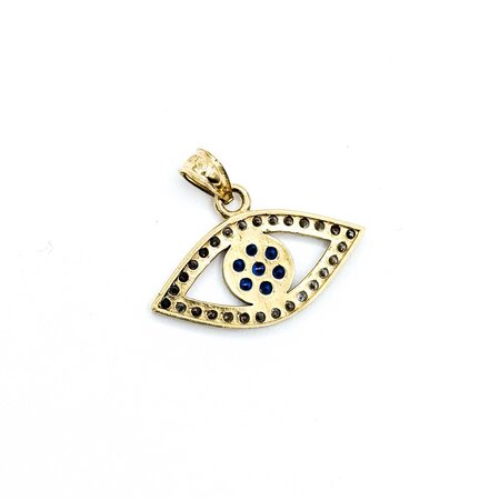 Pendant Evil Eye Synthetic Stones 10ky .9x.75" 1.39g 125030033