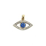  Pendant Evil Eye Synthetic Stones 10ky .9x.75" 1.39g 125030033