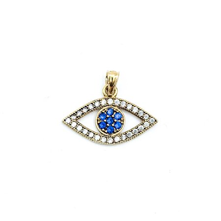 Pendant Evil Eye Synthetic Stones 10ky .9x.75" 1.39g 125030033