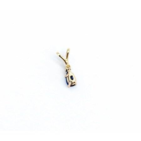 Pendant Drop .025ct Round Diamonds .3ct Synthetic Sapphire 14ky .4x.12" .34g 225030130