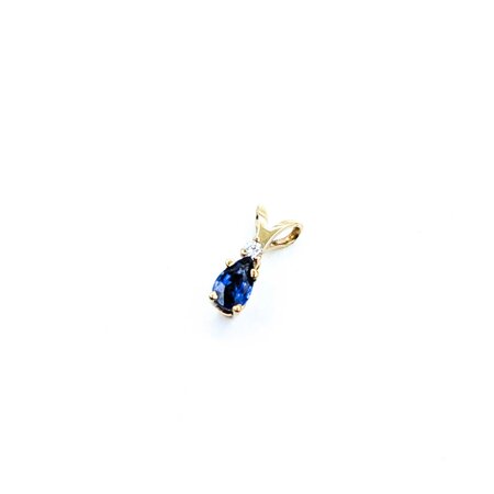 Pendant Drop .025ct Round Diamonds .3ct Synthetic Sapphire 14ky .4x.12" .34g 225030130