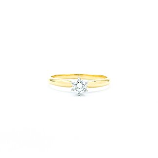 Ring Solitaire .25ct Round Diamond 18ky/Plat Sz7 2.45g 225040012