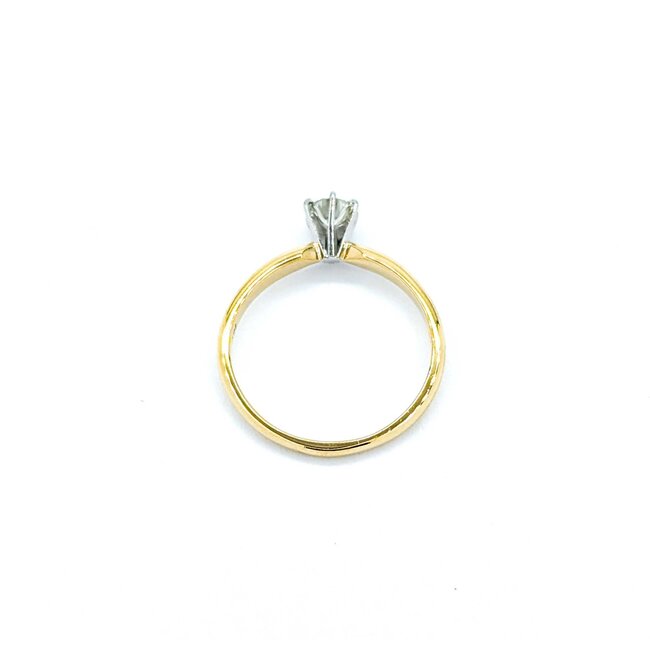 Ring Solitaire .25ct Round Diamond 18ky/Plat Sz7 2.45g 225040012