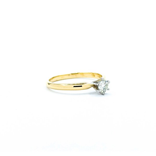 Ring Solitaire .25ct Round Diamond 18ky/Plat Sz7 2.45g 225040012