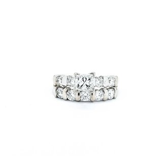 Ring Set Bar Set .50ct Princess Diamond .72ctw Diamonds 14kw Sz5 4.80g 125040006