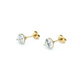  Earrings Stud Friction Back 1.00ctw Round Diamonds 14ky 5.25mm .88g 125040003